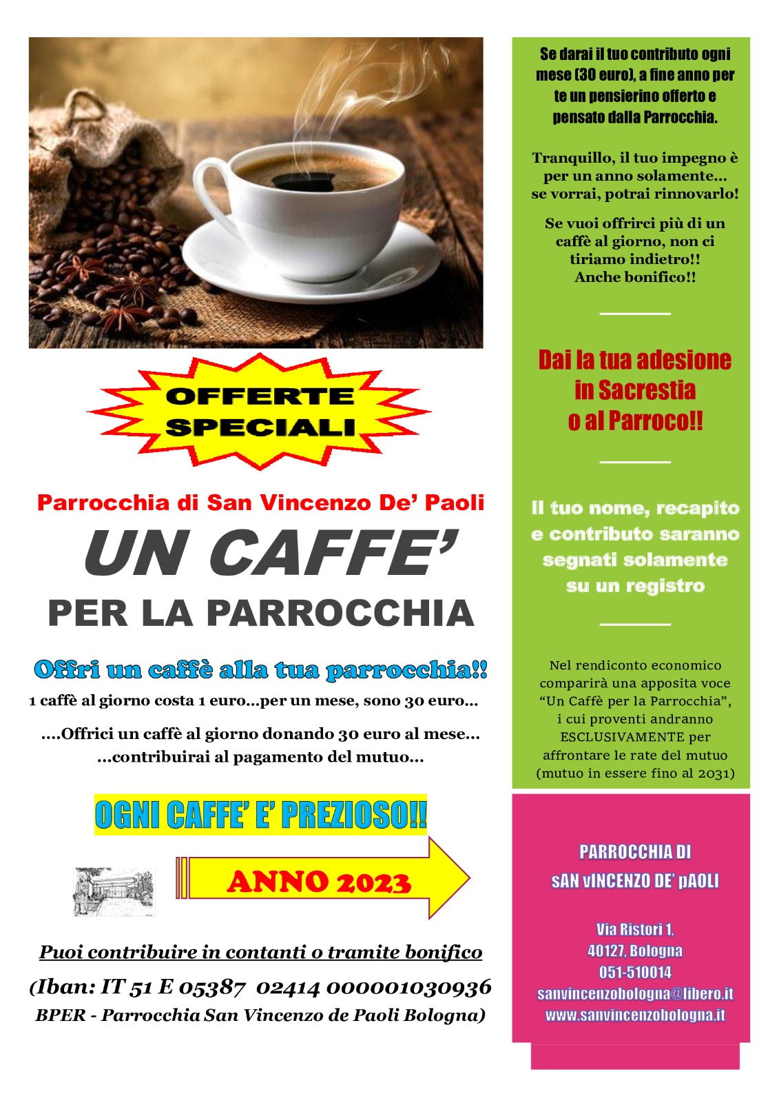 Un Caffè per la parrocchia per il 2023